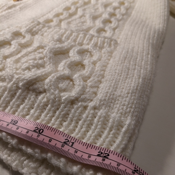 SOLD -🍦 Handmade Fisherman Style Cable Knit Button up V Neck Cardigan, XS-XXL - Picture 9 of 16